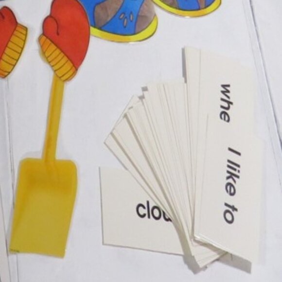 Weather Report with Teddy Bear Dress Up LAMINATED BULLETIN BOARD SET 1990s - Picture 8 of 10